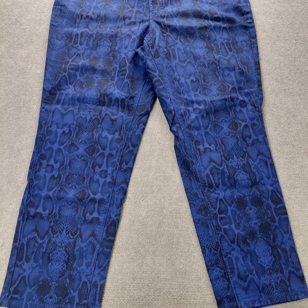 Lane Bryant Size 22 Skinny Jeans Snake Print Purple Black Stretch Pants 42x29.5 - Picture 6 of 12